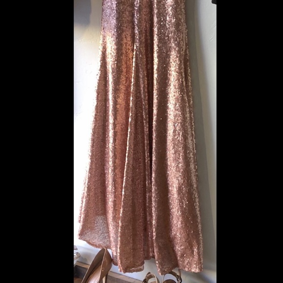 Prom sexy rose gold sequin, or bridesmaid dress - Picture 5 of 8
